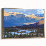 Framed canvas featuring a serene Saskatchewan landscape in muted earth tones, ideal for bedroom wall art.