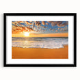 Extra large abstract art print of Caribbean scenery, featuring vibrant blue and green hues on a textured canvas.