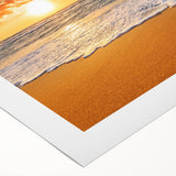 Art deco poster of a Caribbean beach scene in pastel shades on rolled canvas, ideal for dining room wall art.