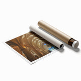 Extra large rolled print of a Caribbean scenery with vibrant floral elements, ideal for classy bathroom wall art.