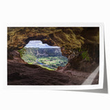 Extra large rolled print of Puerto Rican coastline with vibrant blue and green hues, ideal for dining room wall art.