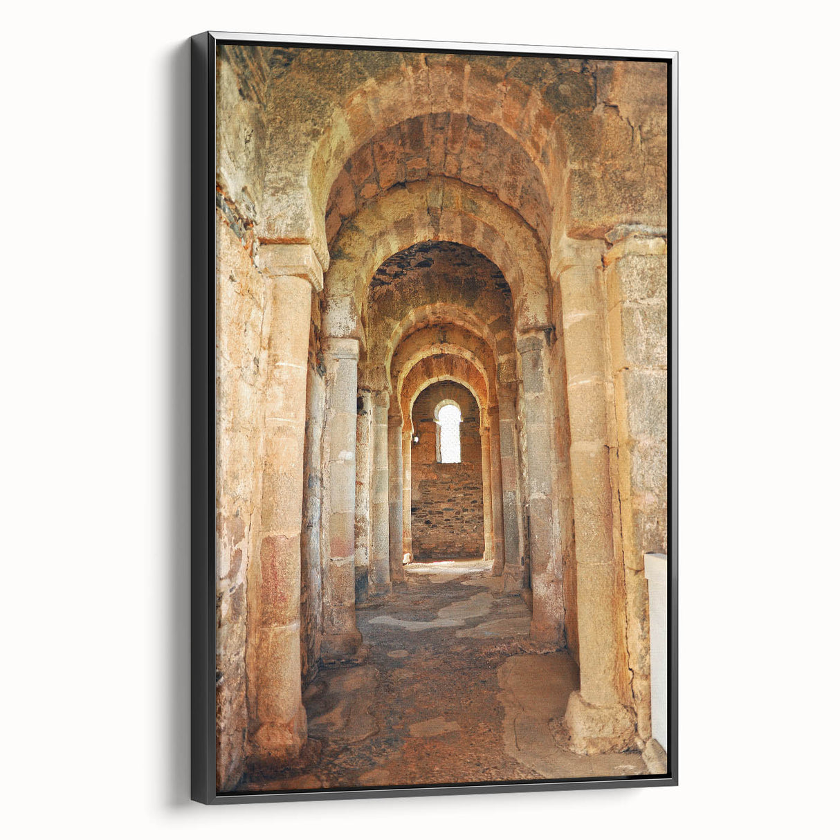 Black and white framed canvas of a Caribbean landscape, ideal for bedroom wall decor.