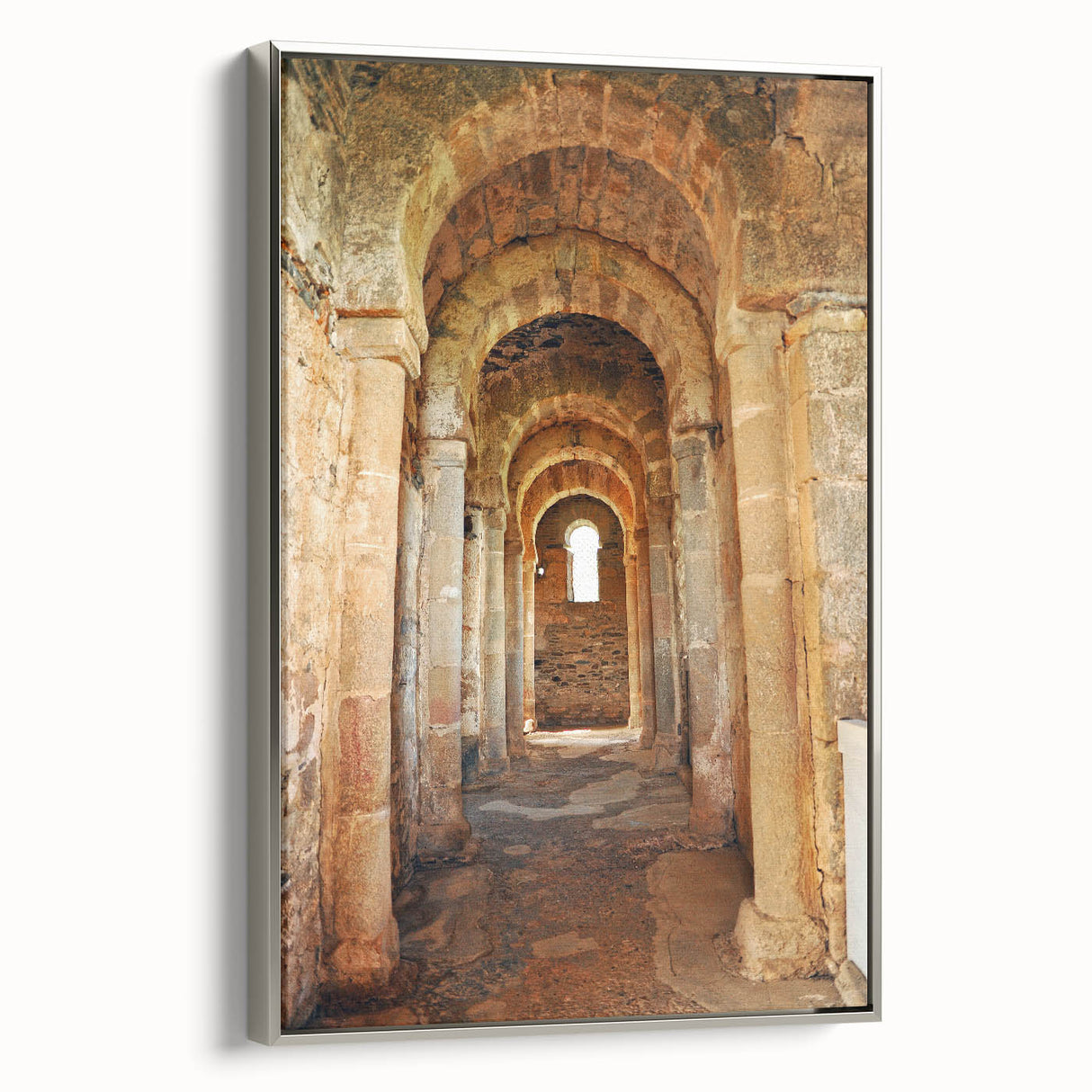 Framed canvas landscape art painting of Saint Lucia with vibrant colors and vintage poster style.