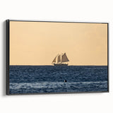Black and white framed canvas featuring a vintage-style landscape painting of Saint Vincent, ideal for bedroom wall art.