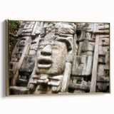 Framed canvas depicting a vintage-style Belize landscape in black and gold, ideal for bedroom wall art.