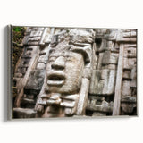 Landscape art painting of a Belize scenery on framed canvas, featuring colorful art in vintage poster style.