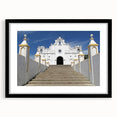 Abstract art print featuring vibrant, colorful textures of a Central American landscape on a large framed canvas.