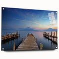 Large abstract wall art of Central American scenery in vibrant colors on acrylic glass.