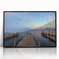 Large abstract wall art of Central American scenery in black acrylic frame, ideal for modern art wall decor.