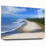 Large abstract acrylic print of a Central American landscape, in muted earth tones, ideal for bedroom or dining room art.