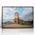 Large abstract wall art depicting a stylized Panama scenery in muted earth tones on a black framed acrylic.