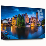 Acrylic print of a serene Belgian landscape in soft earth tones, ideal for bedroom or dining room art.