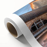 Art Deco poster of Bath, England scenery in muted colors on rolled canvas, ideal for nursery wall art.