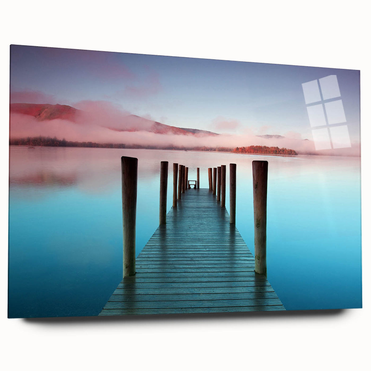 Acrylic print of a large abstract depiction of Cumbria's landscape in muted earth tones.