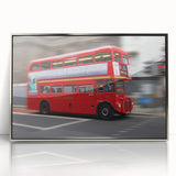 Large art print of London skyline in muted gray and blue tones on a framed acrylic, suitable for modern art wall decor.