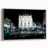 Landscape art painting of Piccadilly, England in vibrant colors on a framed canvas, ideal for living room decor.