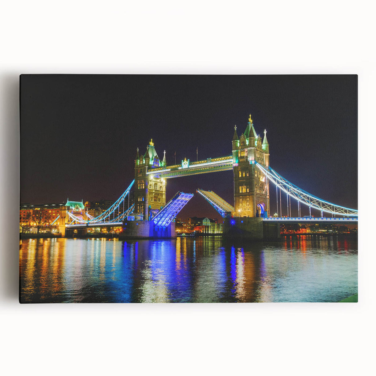 Black and white large canvas print of the Tower Bridge, ideal for kitchen or bedroom decor.