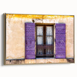 Landscape painting of a scenic South France view in muted earth tones, framed canvas, ideal for bedroom wall decor.
