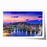 Rolled print of a Crete, Greece landscape in soft pastel shades, ideal for art wall dining room.