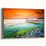 Framed canvas of a vintage-style Hungarian landscape in muted gold and black tones, ideal for bedroom wall art.