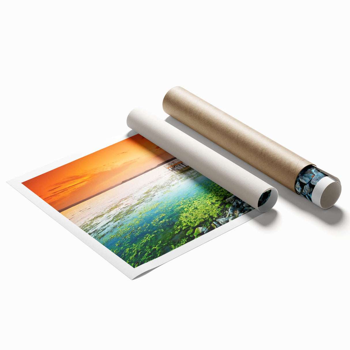 Extra large rolled print of a serene Hungarian landscape with vibrant florals, ideal for classy bathroom wall art.