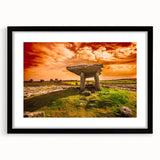 Abstract art print of a vibrant, textured Irish landscape on a large canvas, ideal for living room decor.