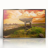 Mid-century modernist style large art print of an Irish landscape on silver-framed acrylic.
