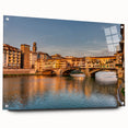 Acrylic print of Florence skyline in muted earth tones, suitable for dining room decor.