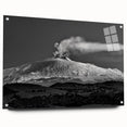 Acrylic print of Mount Etna with muted earth tones, ideal for bedroom or dining room decor.