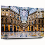 Large abstract wall art of Naples, Italy in muted earth tones on acrylic glass, suitable for bedroom or dining room decor.