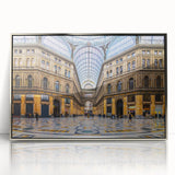Framed acrylic print of Naples, Italy, in muted earth tones, ideal for modern art wall decor.
