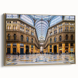 Framed canvas of a vintage-style Naples landscape in muted gold and black tones, ideal for bedroom wall art.