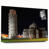 Side view of a large acrylic print of the Pisa skyline in muted earth tones, ideal for bedroom or dining room art.