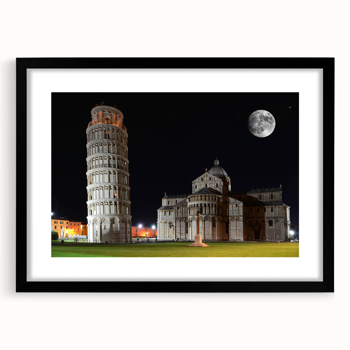Abstract art print of Pisa, Italy in vibrant colors on a textured, extra large canvas, ideal for living room decor.