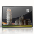 Large abstract wall art of Pisa, Italy in black and white tones on framed acrylic, suitable for modern art wall decor.