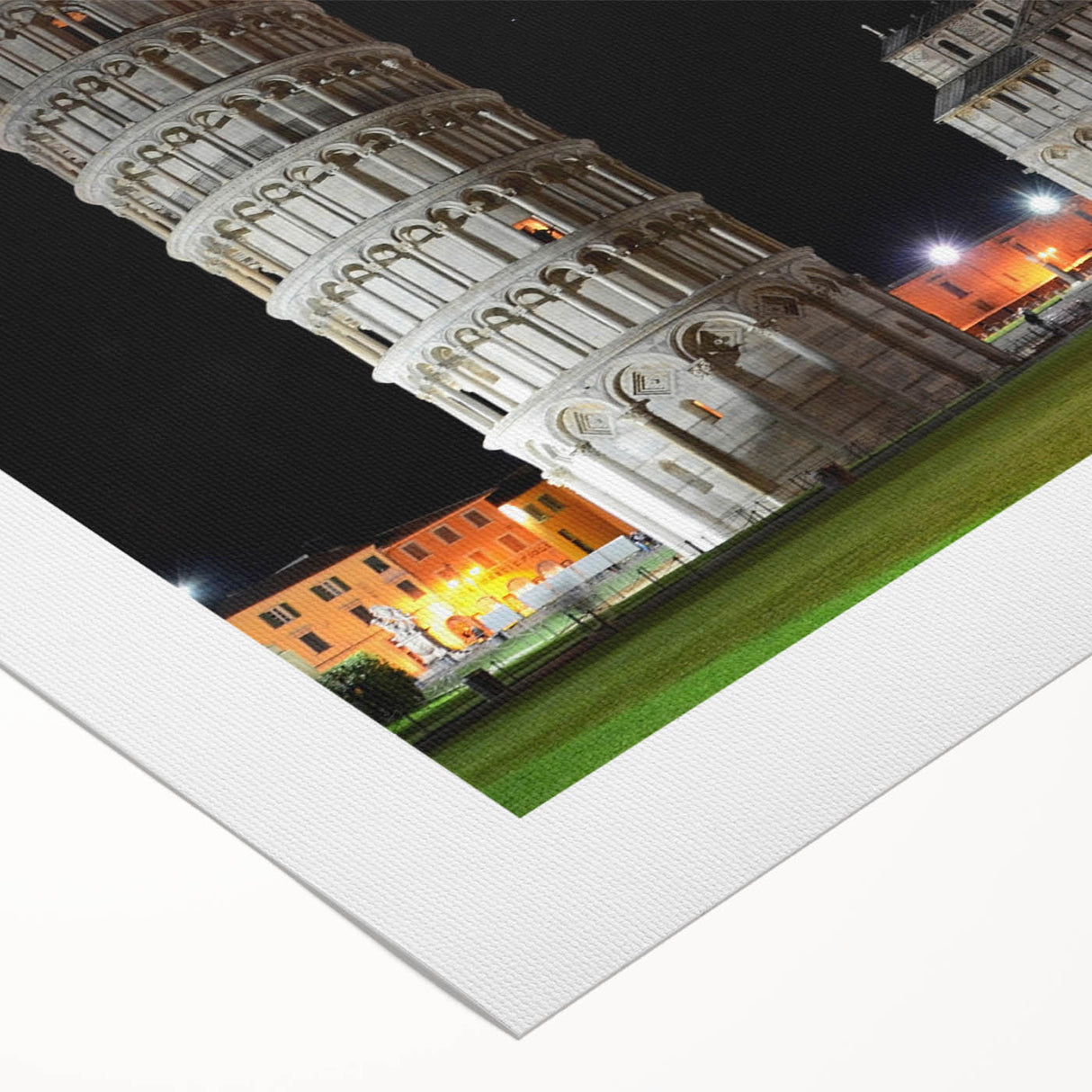 Art deco poster of Pisa, Italy, featuring muted earth tones on rolled canvas, suitable for dining room or bathroom.