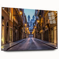 Acrylic glass print of a Rome cityscape in neutral tones, suitable for bedroom or dining room decor.