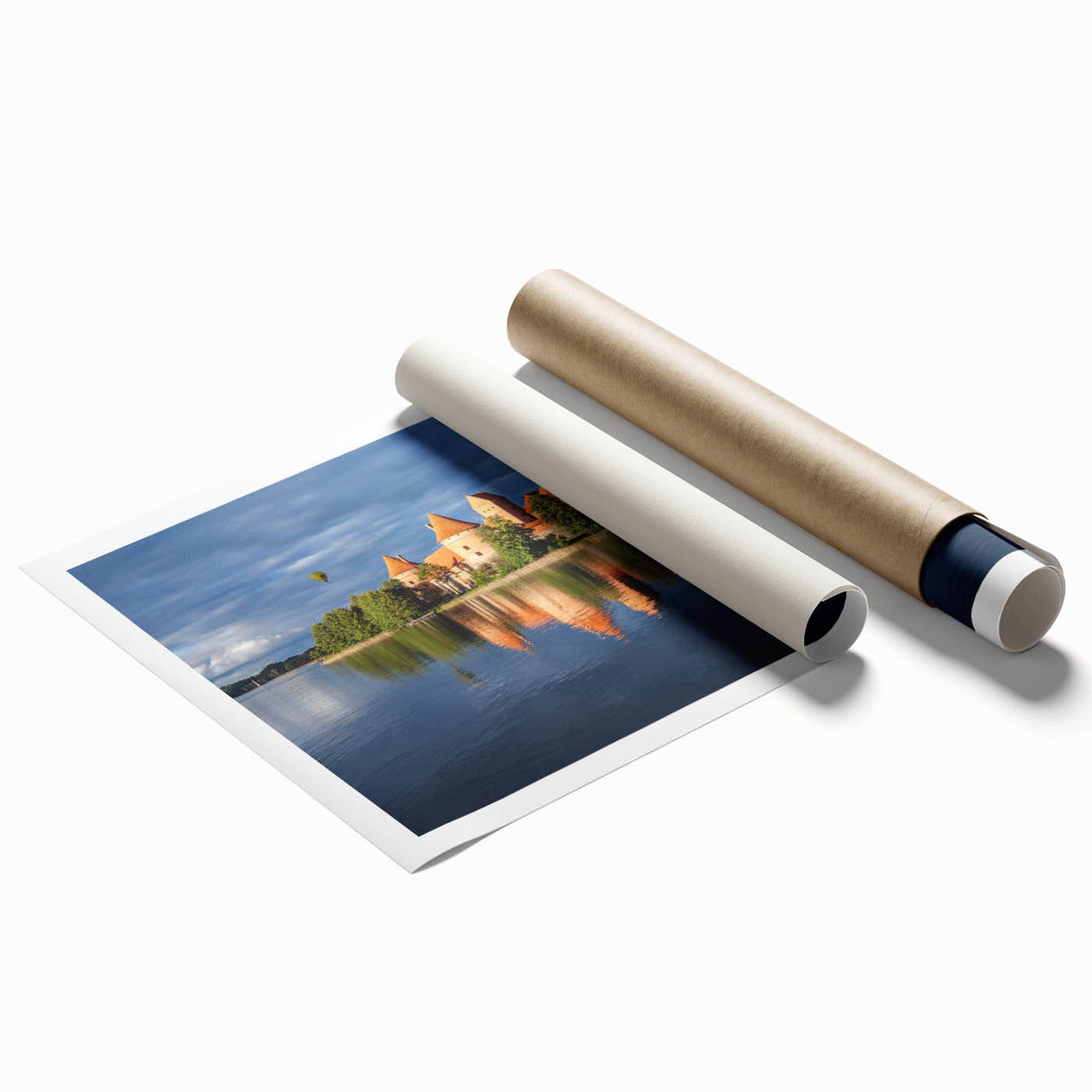 Extra large rolled print of a floral scene in Lithuania, featuring soft pastel shades, ideal for classy bathroom wall art.