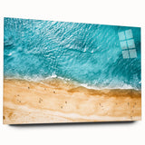 Large abstract wall art depicting the Mediterranean Sea in vibrant blue tones, acrylic print.