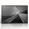 Large abstract wall art depicting a European scenery in muted earth tones on a framed acrylic.