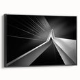 Black and white wall art featuring a vintage poster-style landscape of the Netherlands on framed canvas.