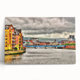 Black and white stretched canvas of Northern Ireland scenery, ideal for kitchen wall art.