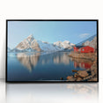 Large abstract wall art of a Norwegian landscape in muted earth tones on a framed acrylic.