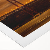 Art deco poster of Lisbon scenery in pastel shades on rolled canvas, suited for dining room wall art.