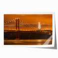 Rolled print of Lisbon scenery with soft pastel shades on canvas, suitable for dining room wall art.