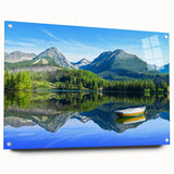 Acrylic print of a European landscape in muted earth tones, suitable for bedroom or dining room decor.