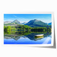 Extra large rolled print of a Slovakian landscape with vibrant green fields and blue skies, ideal for art wall dining room.