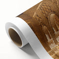 Art deco poster of Andalucia scenery in muted green and brown tones on rolled canvas, ideal for nursery wall art.