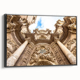 Black and white landscape art painting of Valencia on framed canvas, ideal for bedroom wall decor.