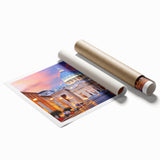 Extra large rolled print of the Vatican scenery with muted earth tones, ideal for classy bathroom wall art.